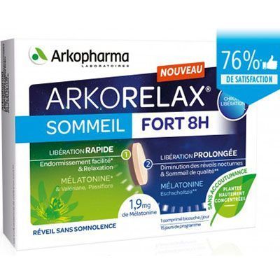 image Arkorelax Sommeil Fort 8heures 15 comprimés  