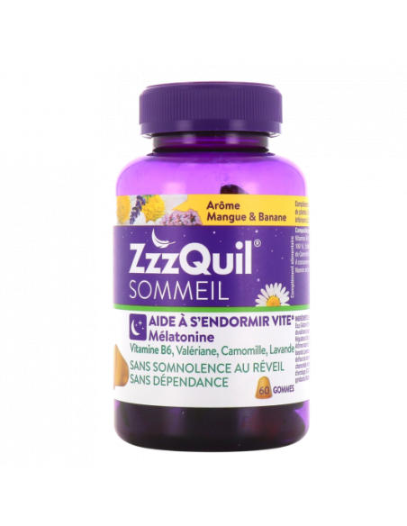 image ZzzQuil SOMMEIL 60 GOMMES mangue/banane